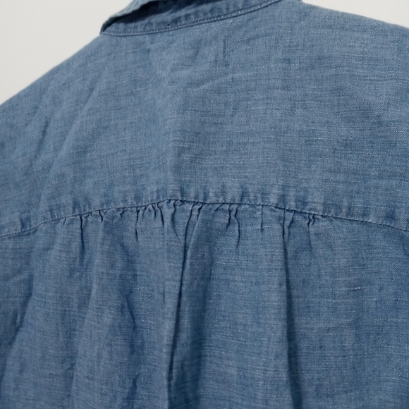 Madewell Button down Short Sleeve denim Knee Length Summer Dress with Pockets - Picture 8 of 8